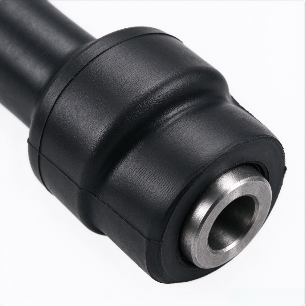 rubber-shock-absorber-bushing-with-metal-sleeve-closeup-white-background